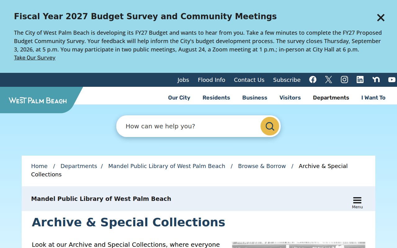 West Palm Beach city directory Mandel special collections