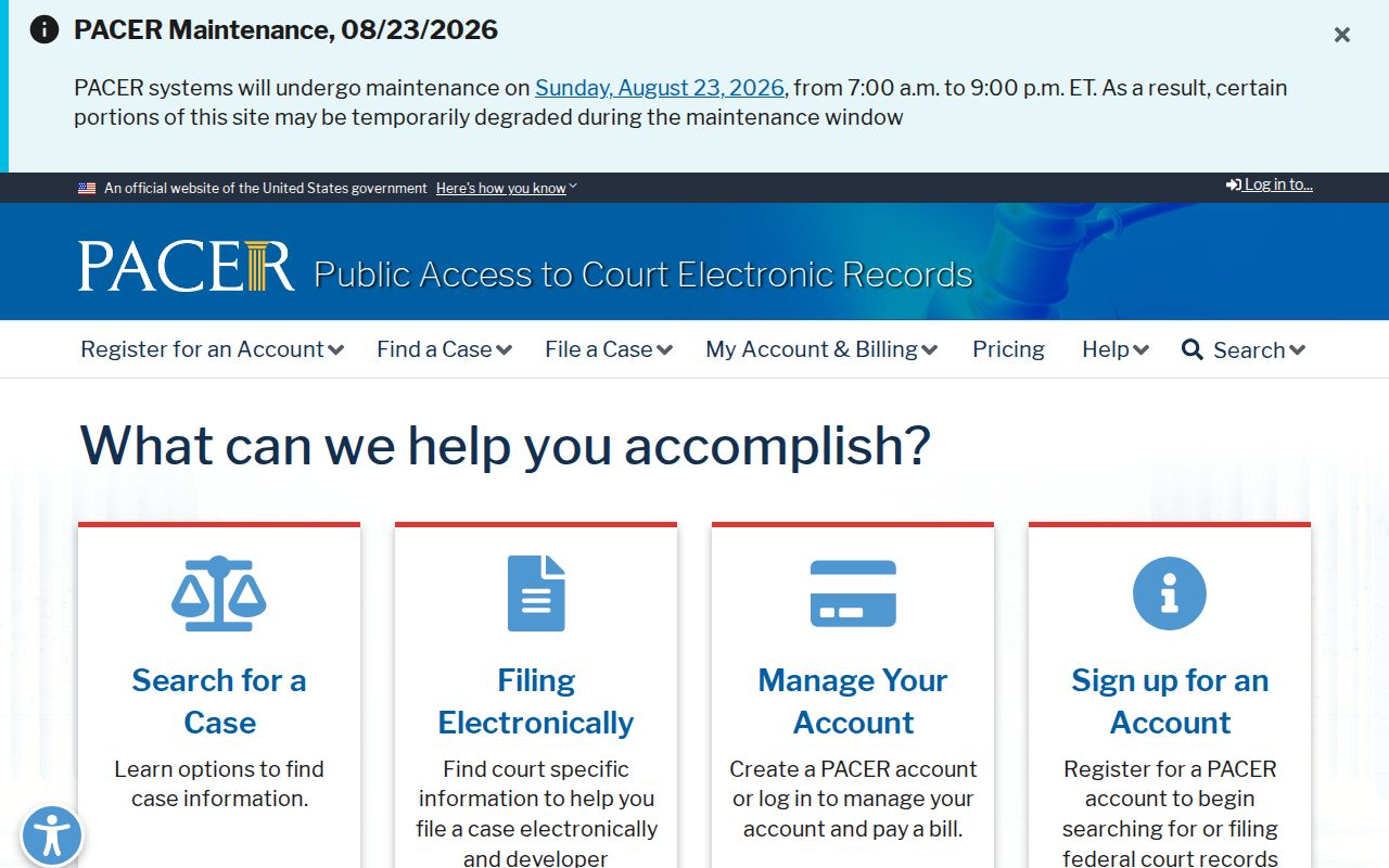 PACER federal court search for West Palm Beach cases