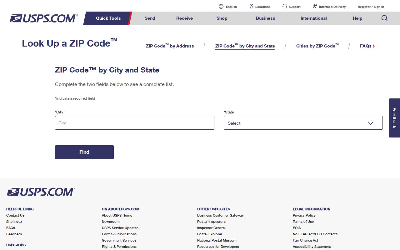 USPS city and state ZIP lookup for West Palm Beach